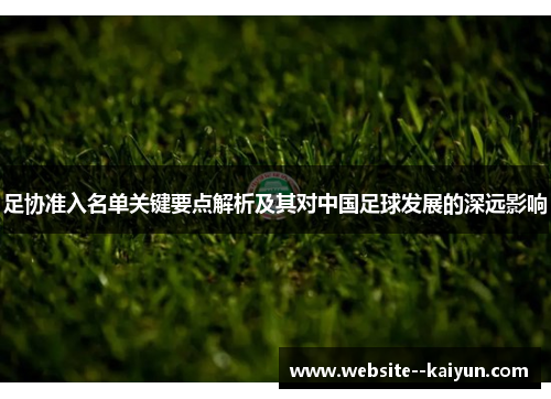 足协准入名单关键要点解析及其对中国足球发展的深远影响 足协准入名单关键要点解析及其对中国足球发展的深远影响